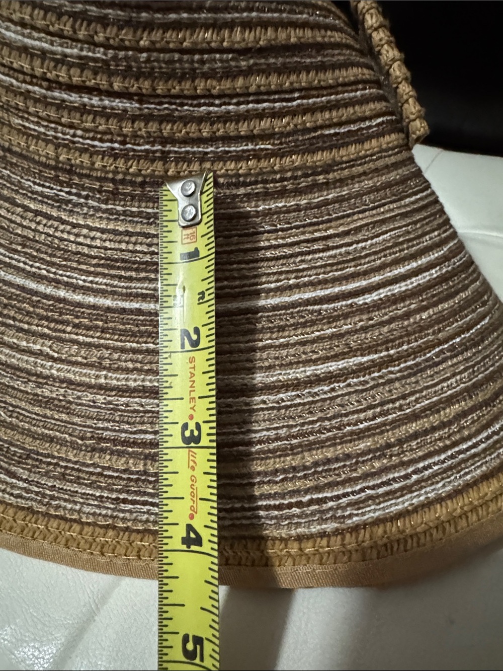 Gorgeous Magid Sun Visor-Earth Tones-Striped-Paper Material-Rear Bow Detail-EUC - Picture 13 of 14